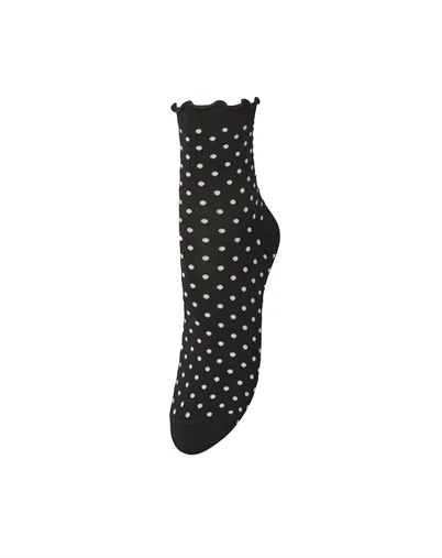 Beck Söndergaard - Dotted Frilla Short Strømpe - Black